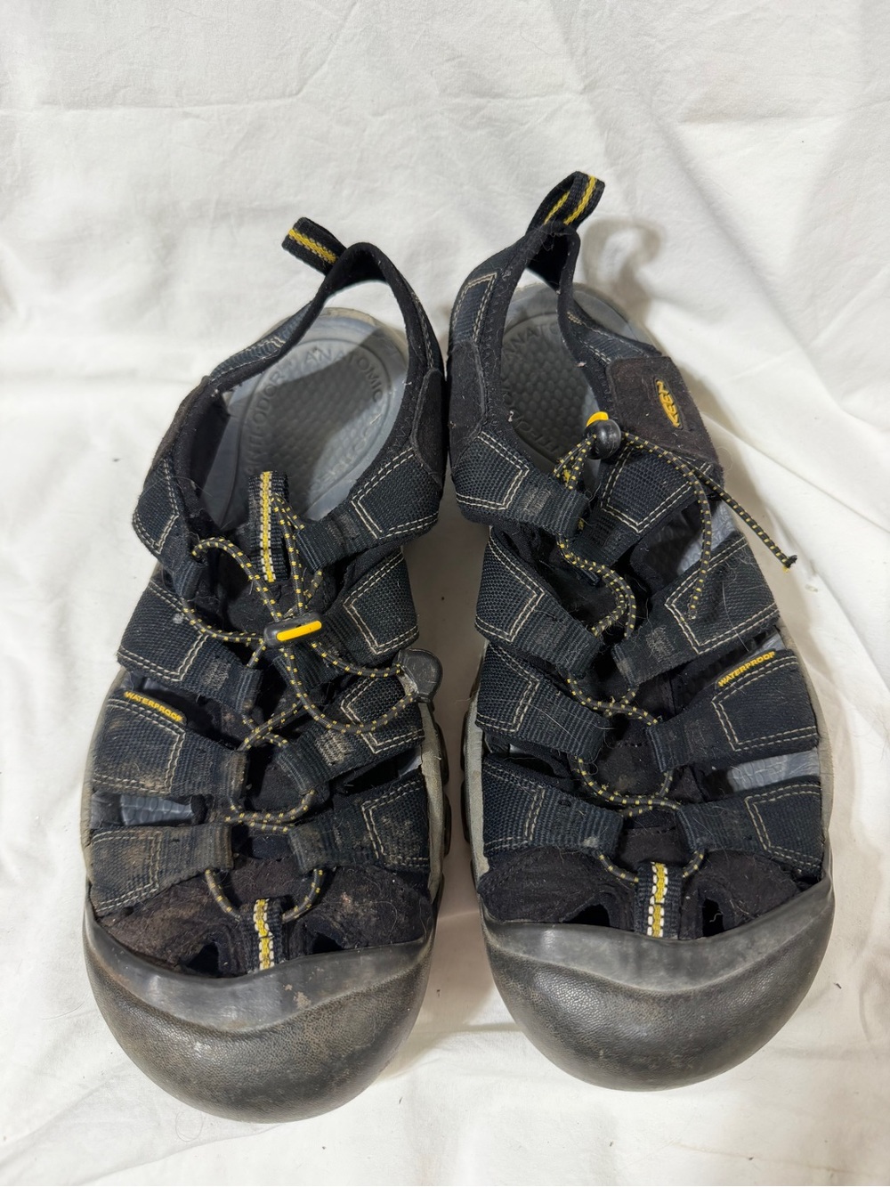 Keen Men's Black and Yellow Closed-Toe Water Shoes